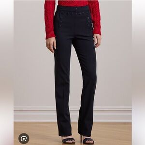 Ralph Lauren Twill Sailor Pant Navy high rise straight leg stretch pants NWT